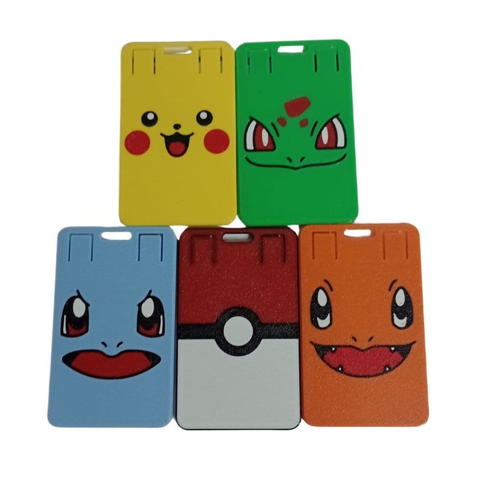 Porta Cartão, Bilhete e Crachá Pokémon – Impressão 3D Colorida