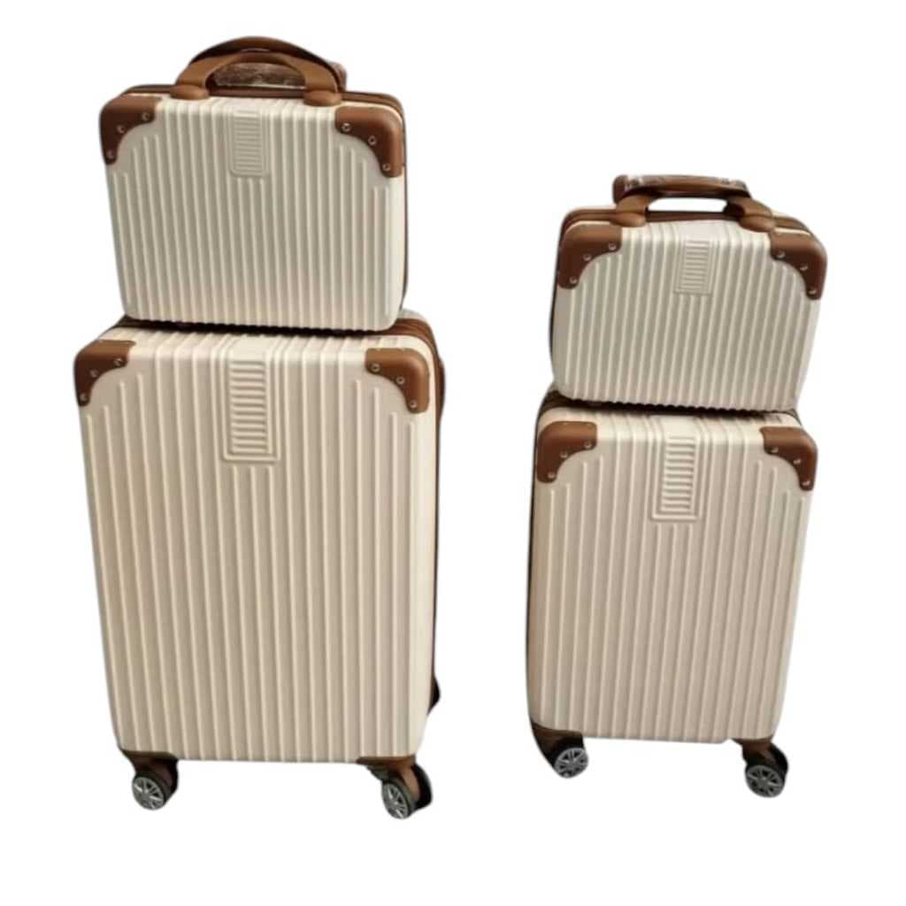 Kit 2 Malas de Bordo Mais 2 Fraqueiras Linha Premium Zíper Dupla,Rodinha Dupla 360°,Cadeado Embutido