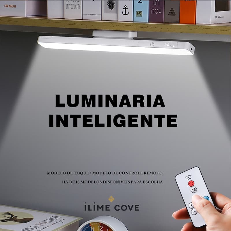 Luminária LED Inteligente USB Type-C Recarregável Com Suporte Magnético Leitura/Camping/Emergências