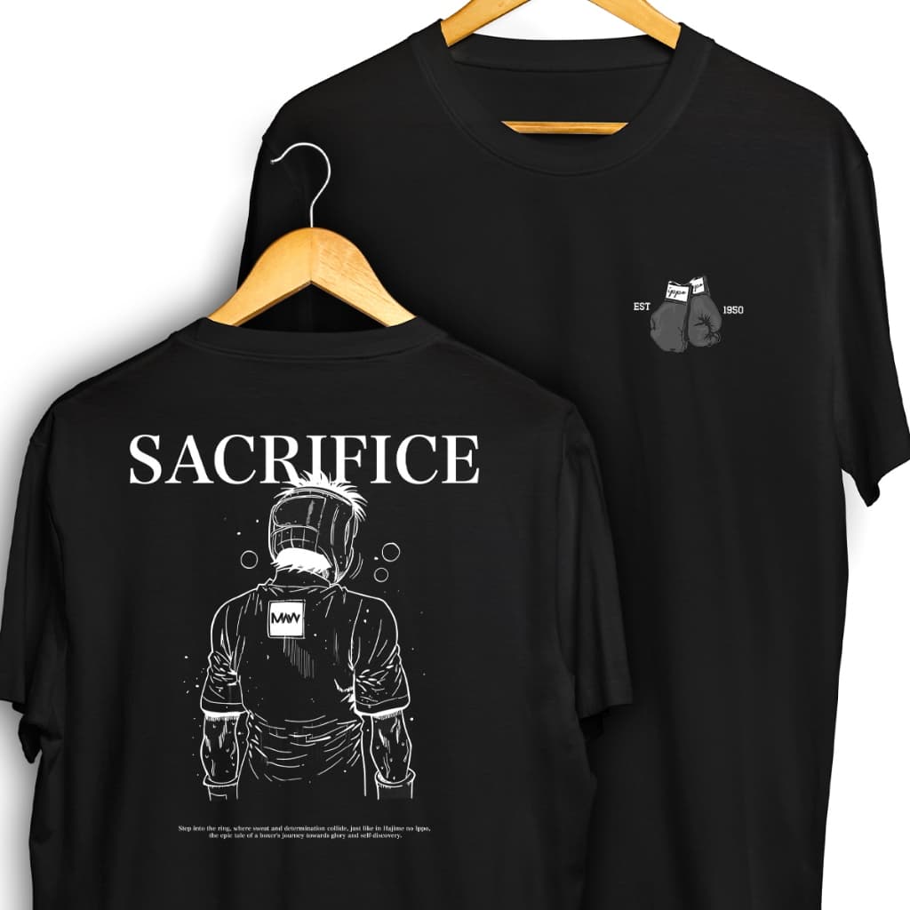 Camisa Hajime no Ippo Sacrifice Frente e Verso Blusa Camiseta de Anime 100% Algodão