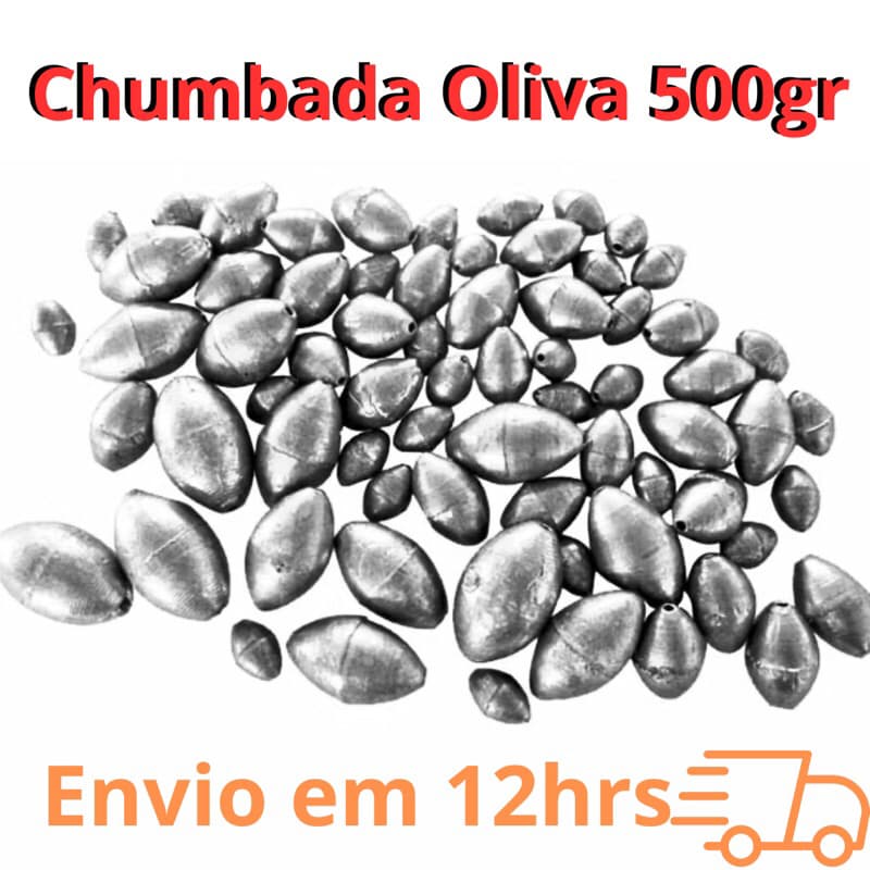 Chumbada para Pesca Pacote Kit 500 Gramas Balão/Oliva A Escolher