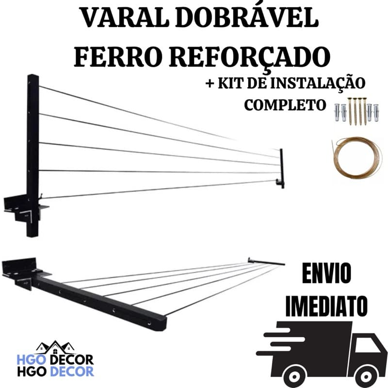 Varal De Roupa Retrátil Cabo de aço Dobravel Parede Muro Apartamento Casa Basculante ENVIO IMEDIATO