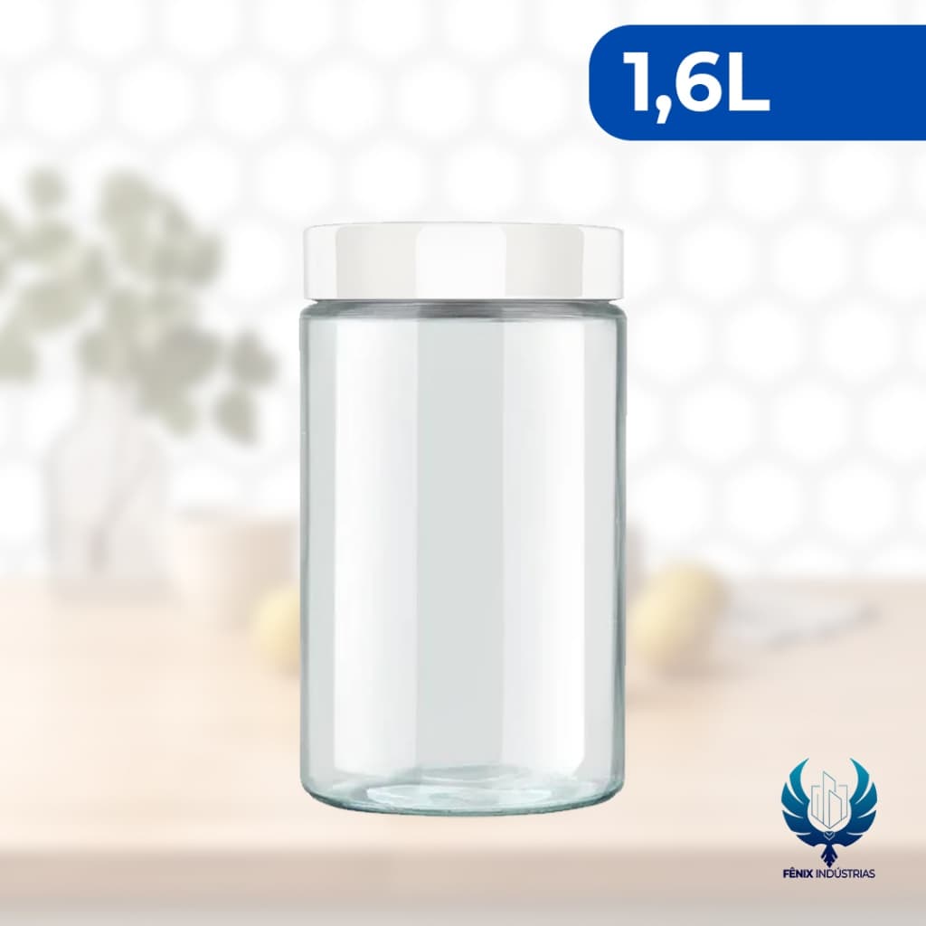 Pote Invicta Vidro Liso 1,6L com Tampa de Rosca