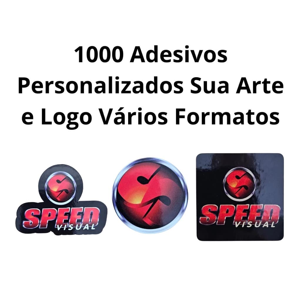 1000 Adesivo Personalizado 10x10cm Sua Logo e Arte Prova D'água Resistente a Temperaturas e Abrasão