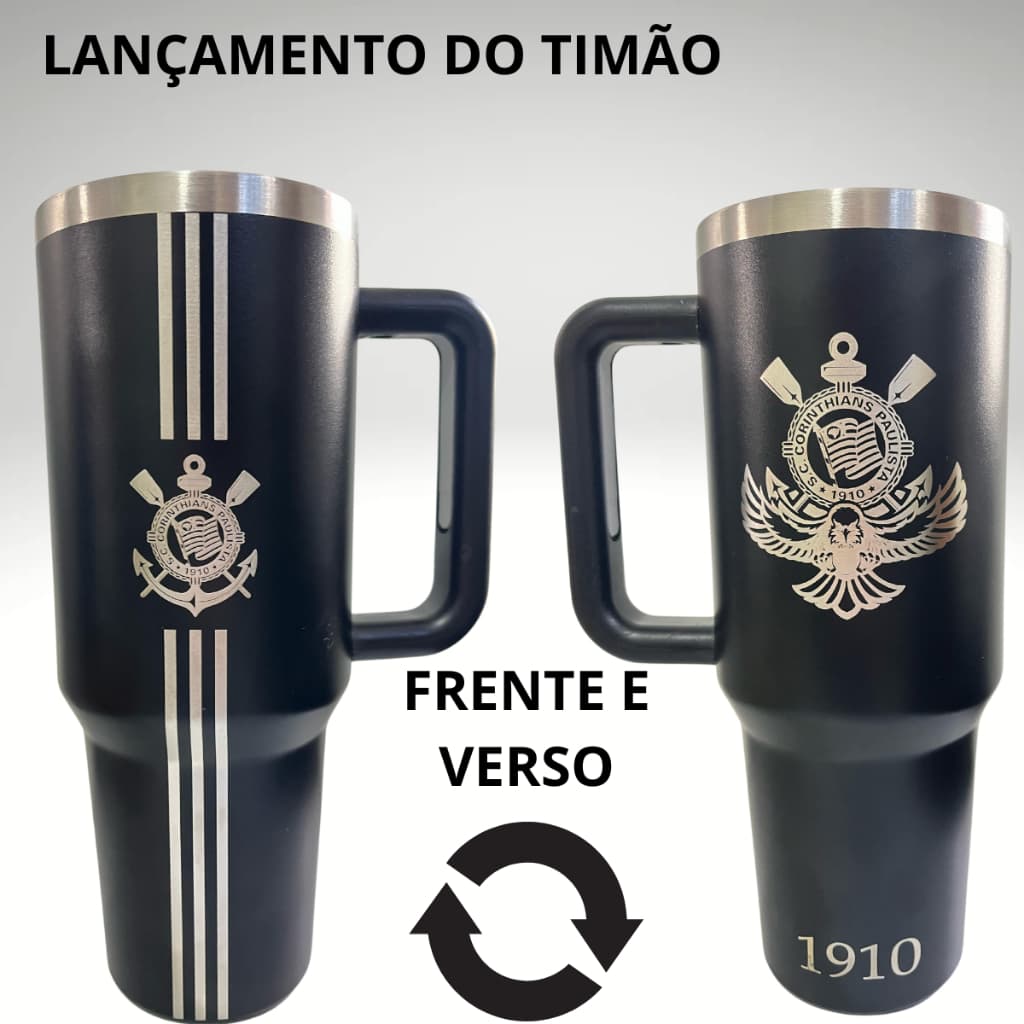 CORINTHIANS copo 1.2L copo LANÇAMENTO DO TIMAO VAI CORINTHIANS COM TAMPA E CANUDO