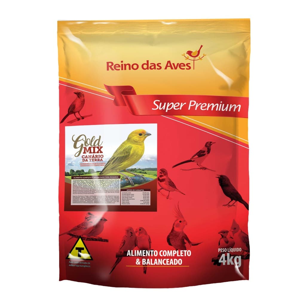 RAÇÃO CANÁRIO DA TERRA 4KG | MIX DE SEMENTES COMPLETO E BALANCEADO INDICADO PARA CANÁRIO DA TERRA