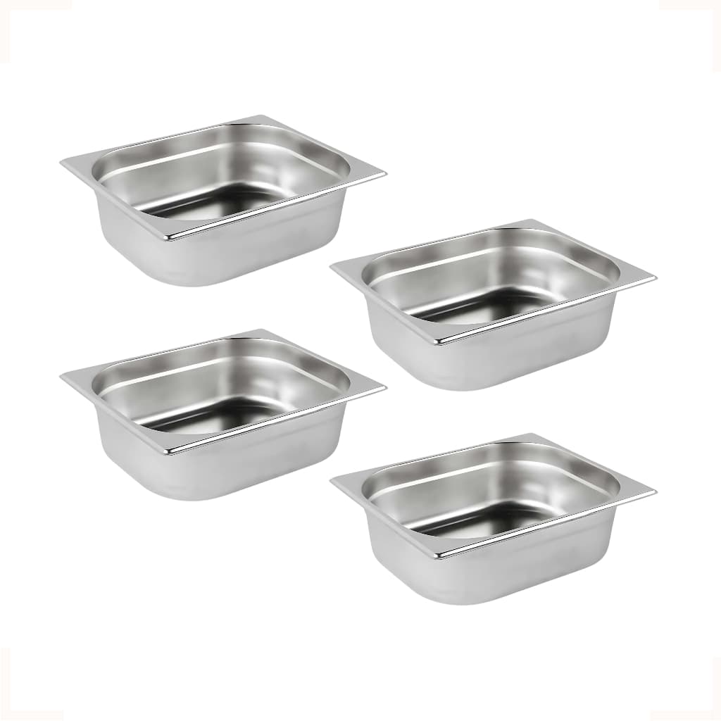 Kit 4 Cubas Gastronômica Gn 1/2 100mm Inox Rechaud Buffet