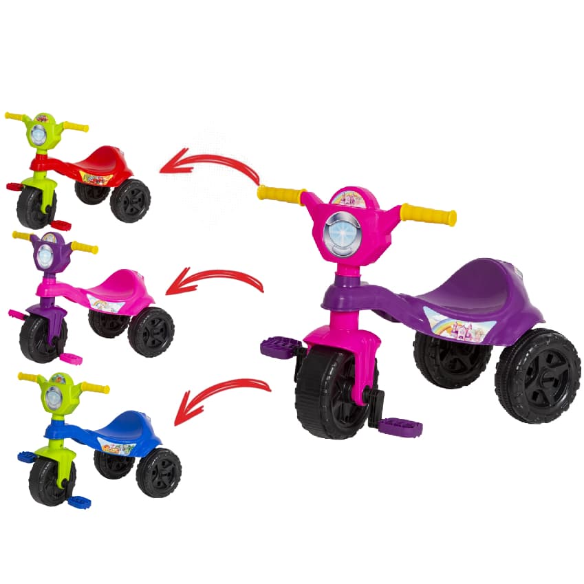 Triciclo Motoca Menina - Suporta 25kg C/pedal -cert. Inmetro