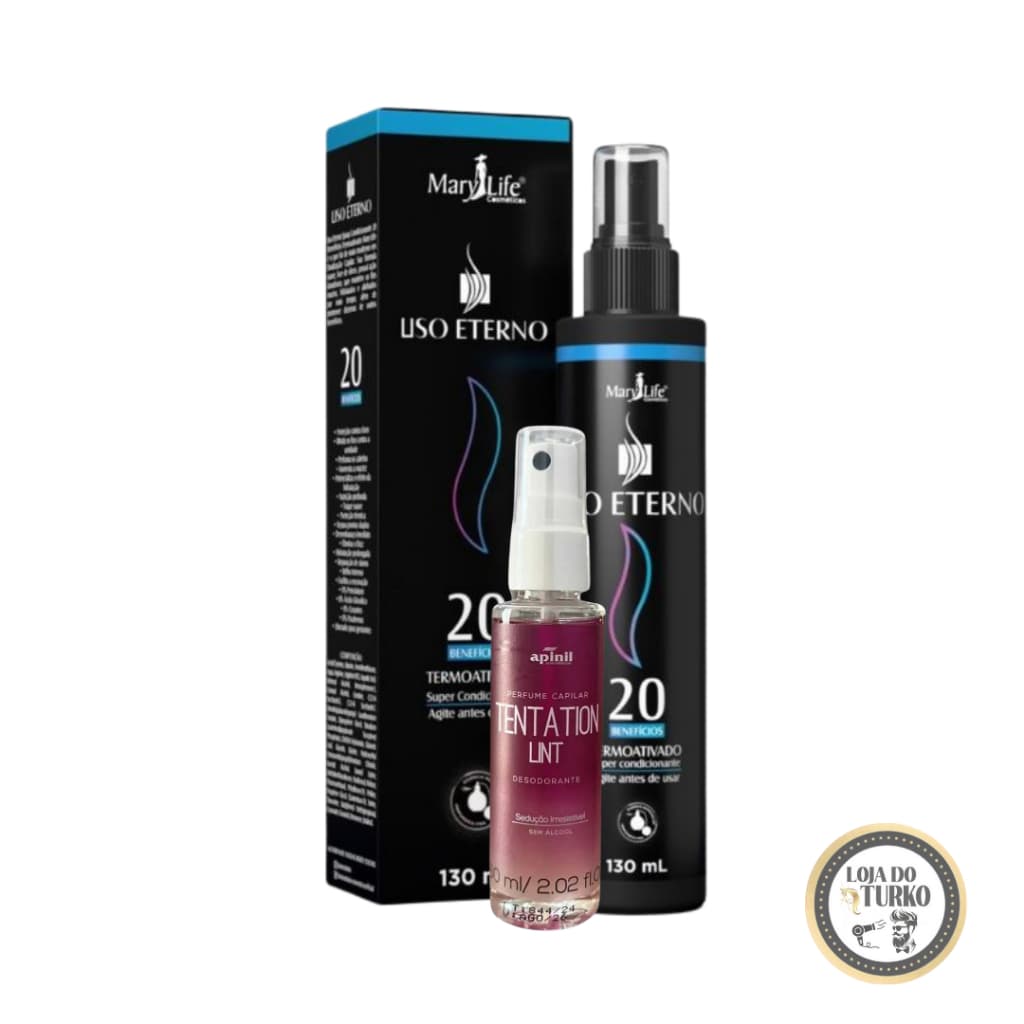 KIT PROTEÇÃO TÉRMICA - SPRAY TÉRMICO LISO ETERNO + PERFUME CAPILAR TENTATION LINT
