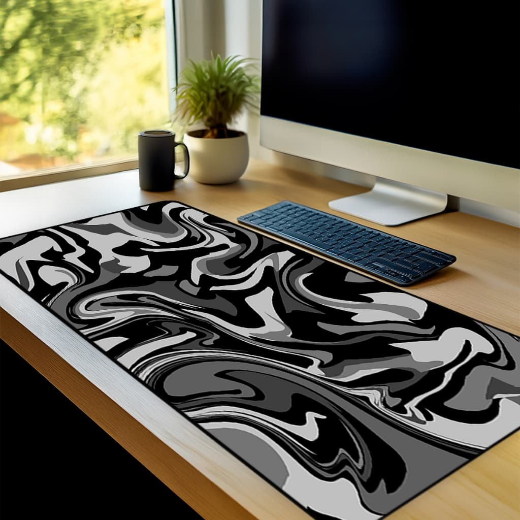 Mouse Pad Gamer Abstrato Antiderrapante Grande 70x35 80x35 90x40 90x50 cm Anime Borda Costurada