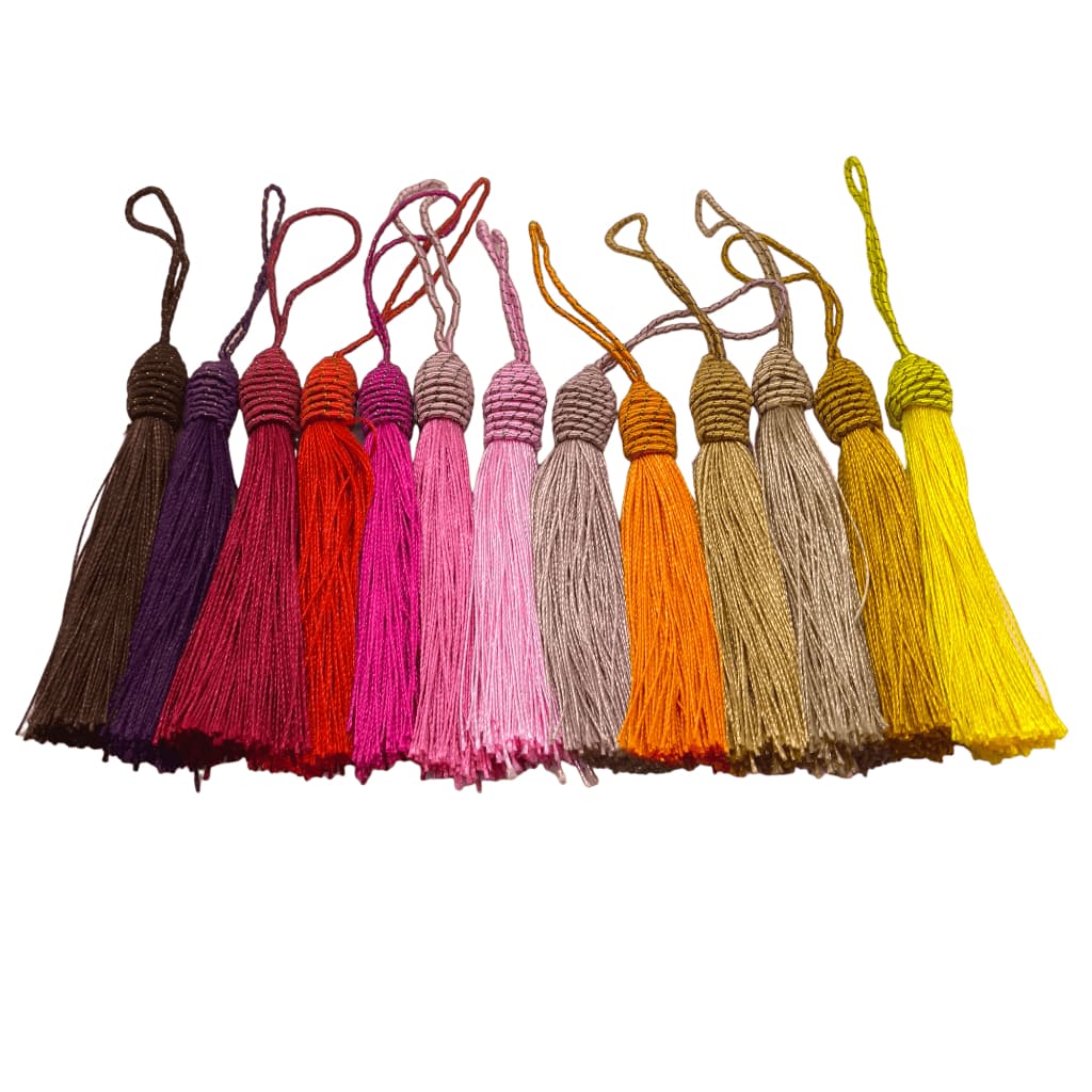 20 Pingente Tassel de seda franja com tulipa | chaveiro | resina | artesanato