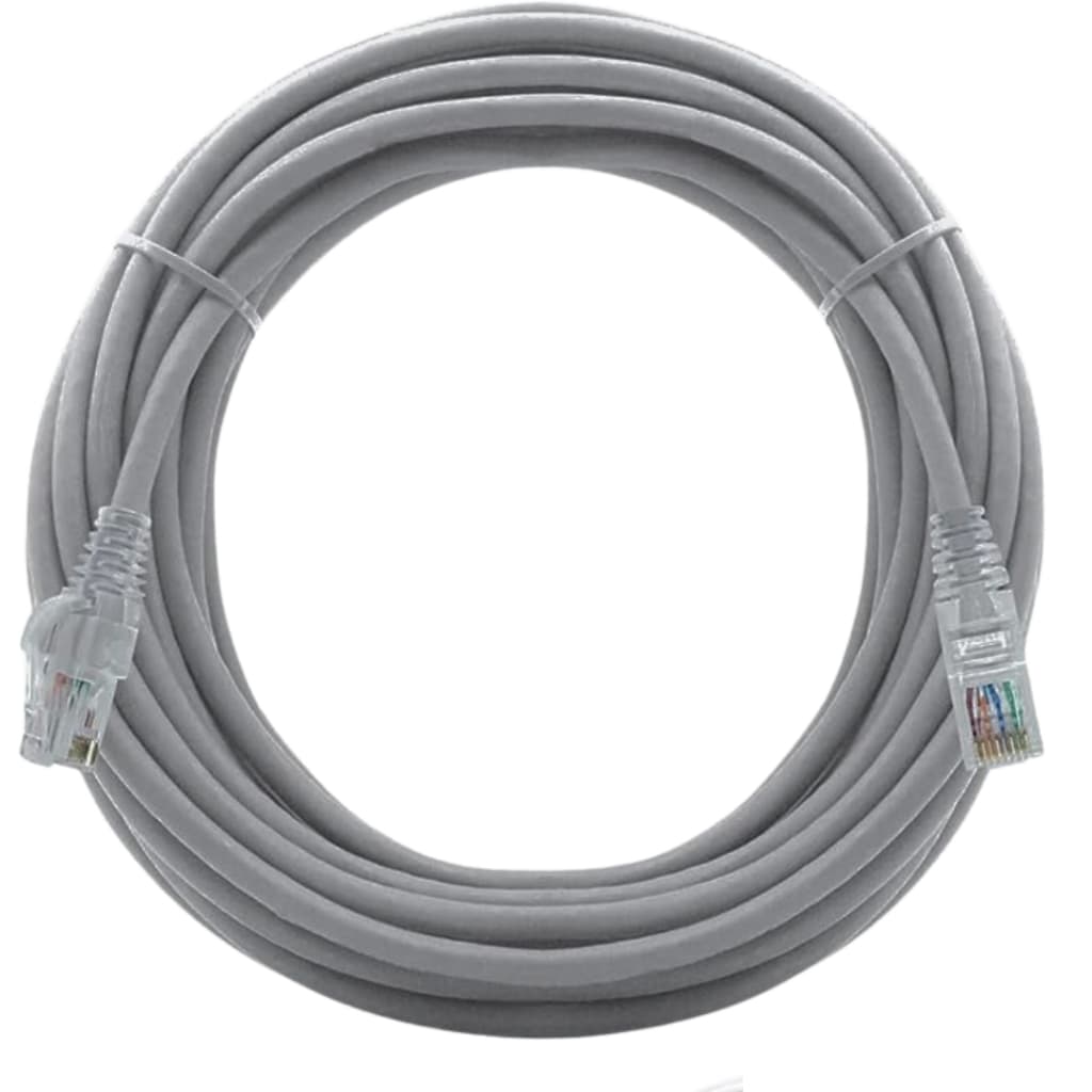 Cabo de Internet RJ45 Cat 6, Ethernet Giga 10/1000 - Diversos Tamanhos (Cinza)