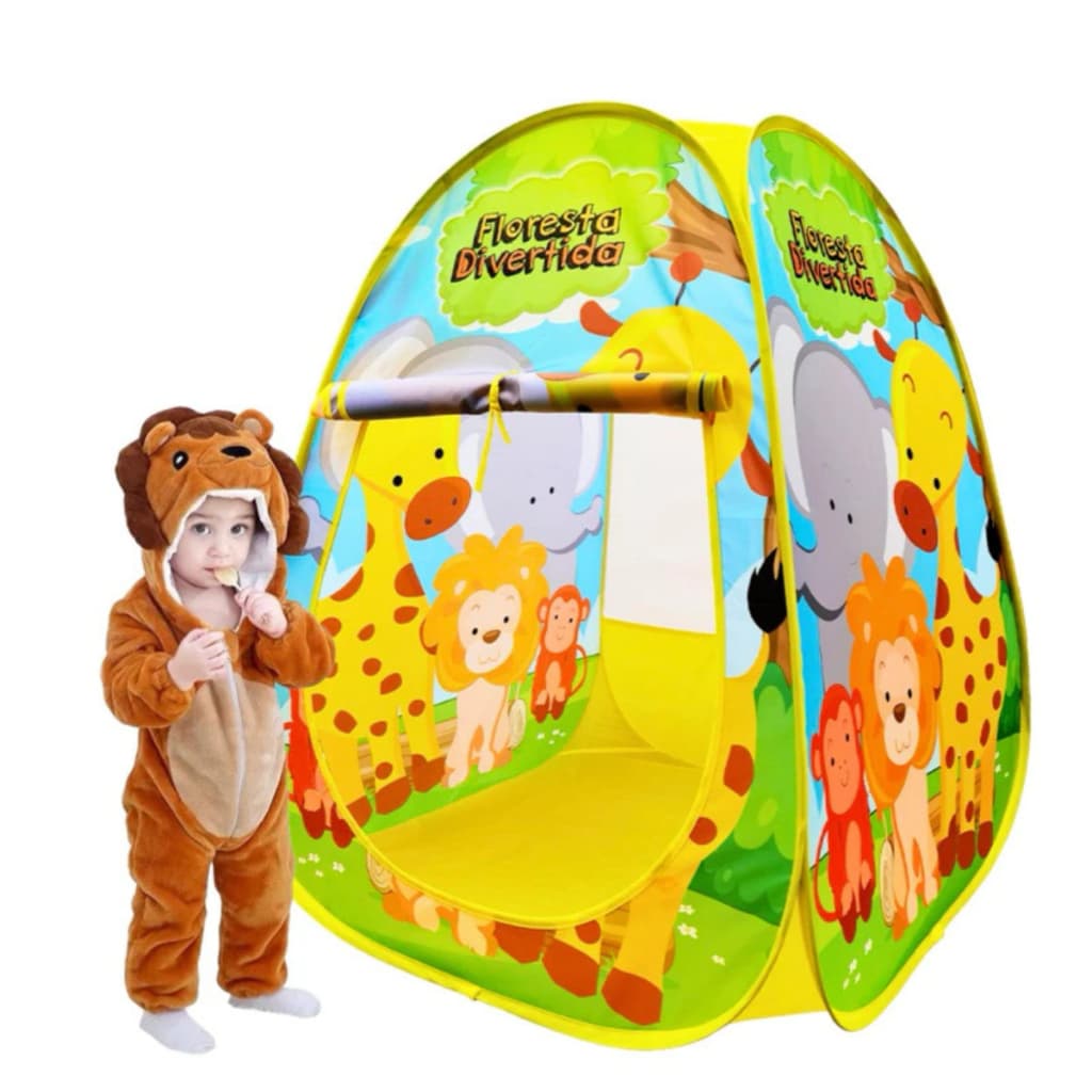 Barraca Infantil Dobrável Toca Floresta ou Tenda Cabana Iglu Criança Baby Floresta DM Toys