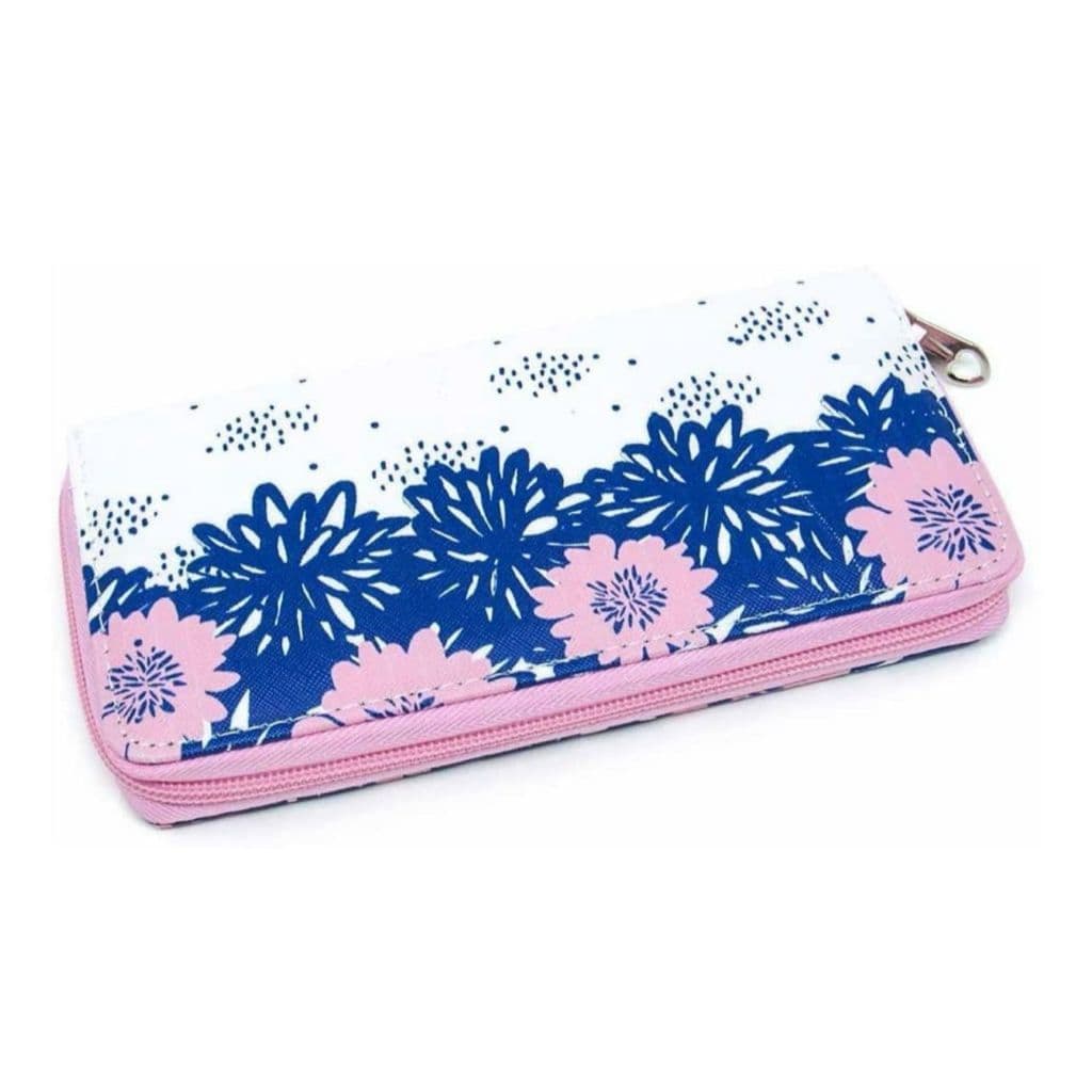 Carteira Feminina com porta moedas em zíper floral