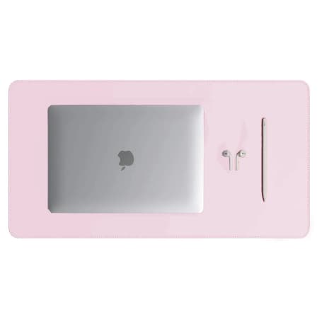 Mouse Pad Grande Couro Sintético Ecológico Rosa Premium
