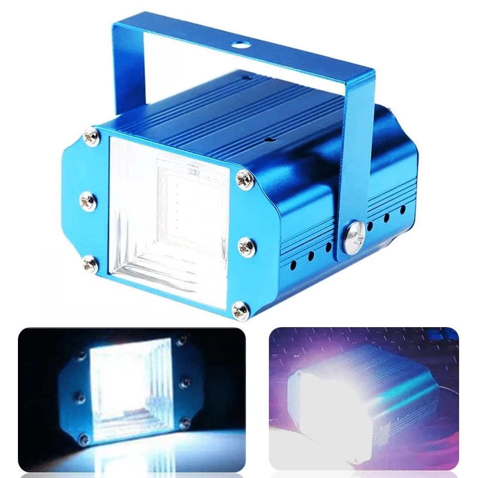 Mini Strobo Led Luz BF Projetor Xênon 20w Festas Bivolt DJ Festa Bala Branco ou RGB Flash