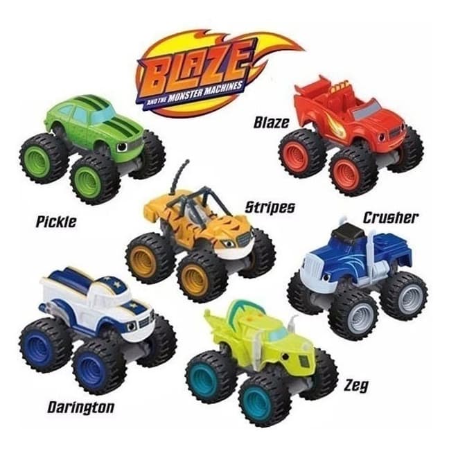 Brinquedo Kit 6 Carrinhos Blaze Monster Machine Fricção