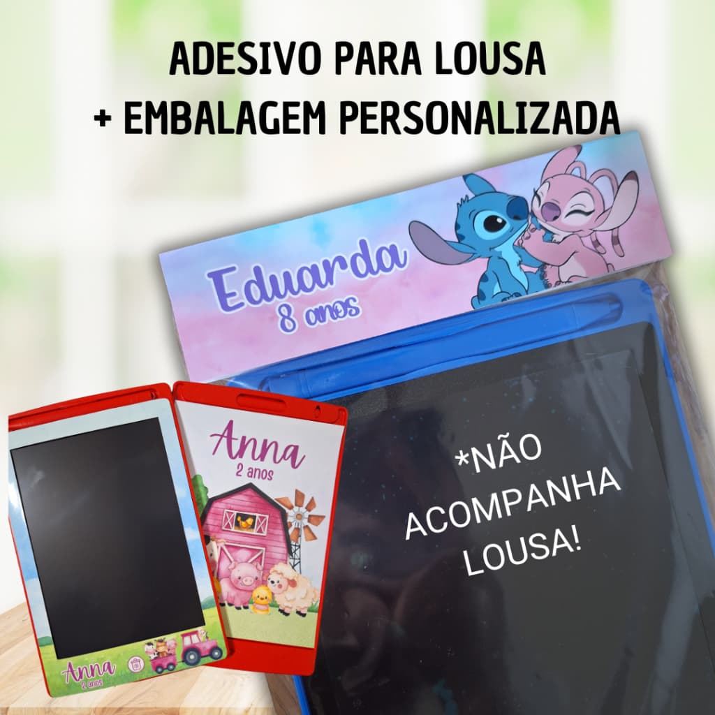 KIT Embalagem com Lapela Personalizada + Adesivo para Lousa Mágica 8.5pol