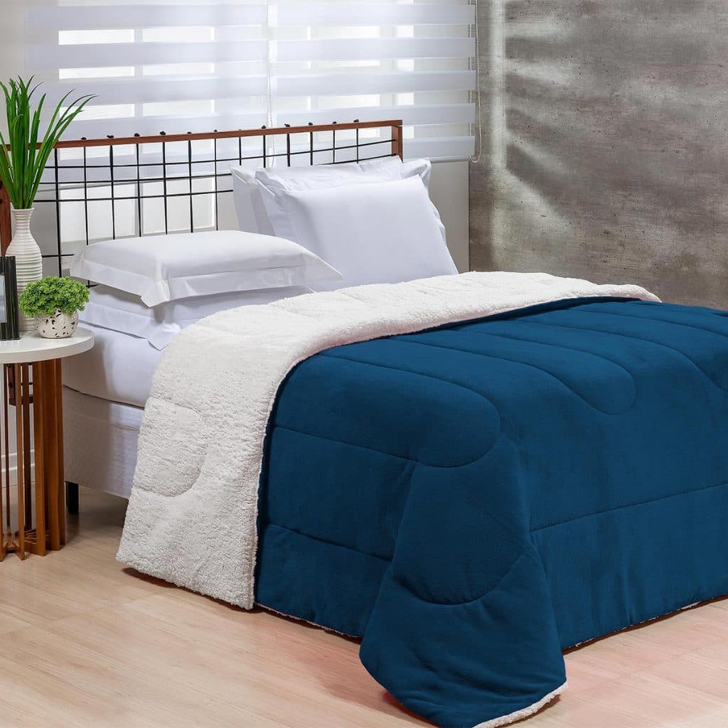Coberdrom Sherpa Pele De Carneiro Dupla Face Cama Casal King