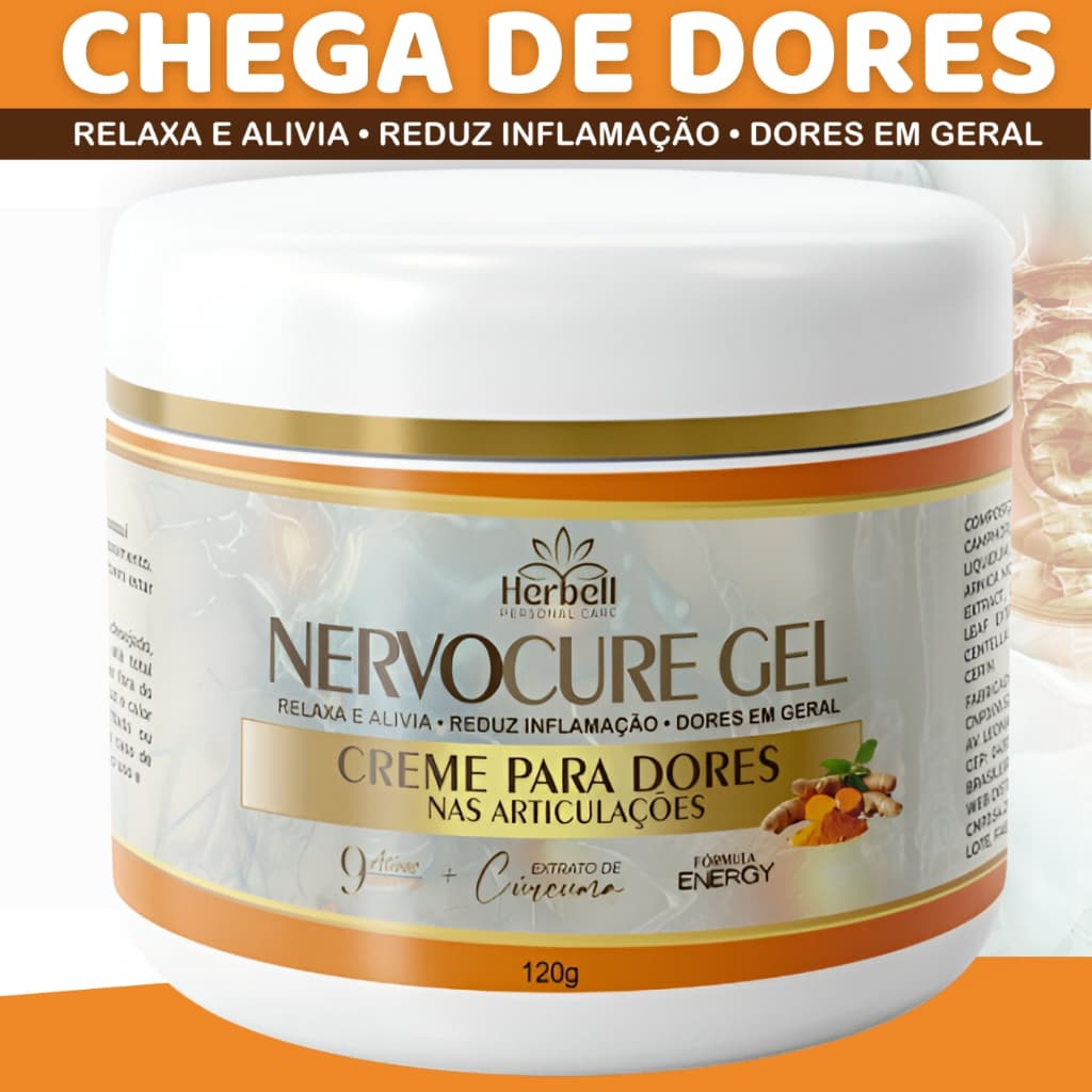 Creme Nervocure Gel Cúrcuma Original para Dores das Articulações Musculares