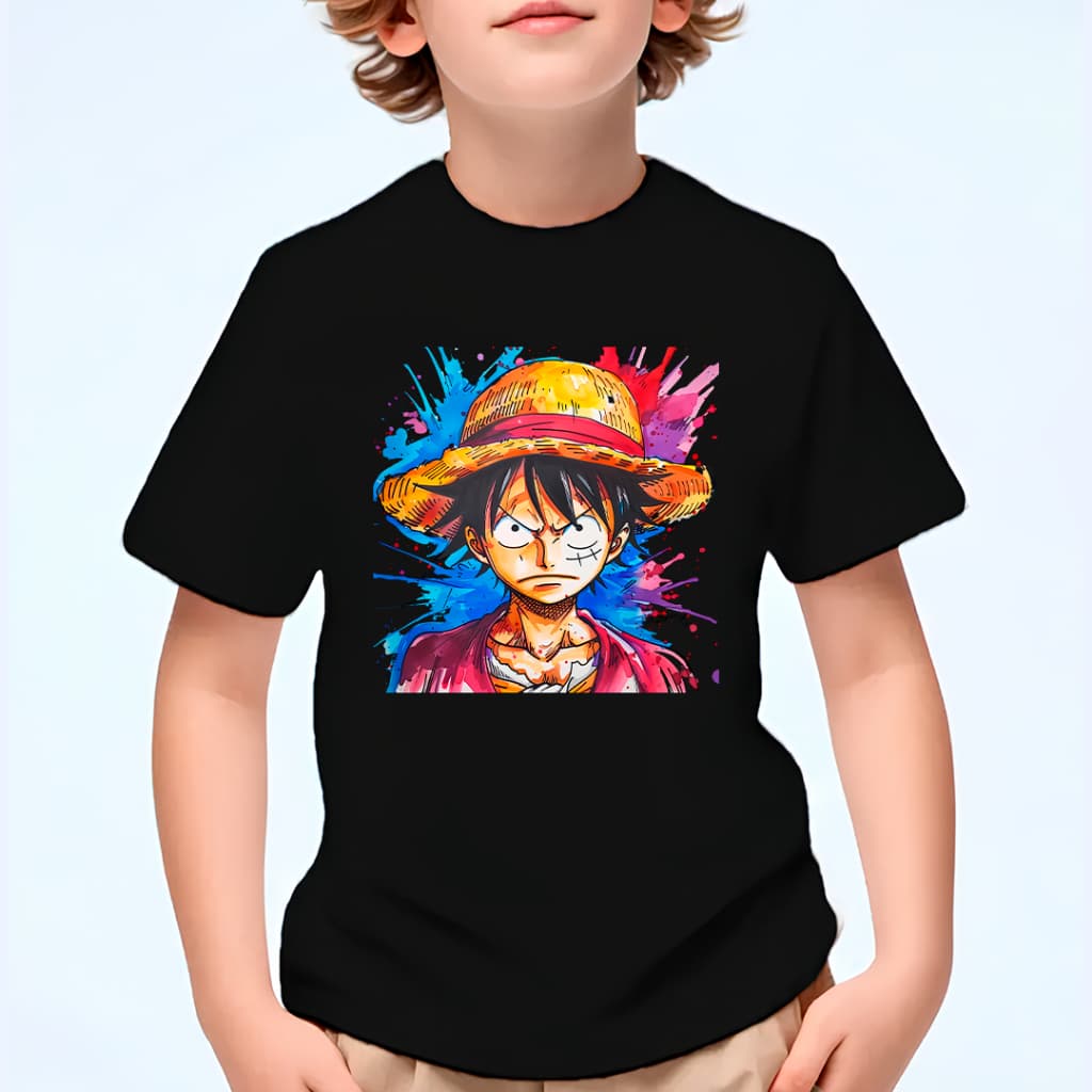 Camiseta Anime Luffy One Piece Camisa Masculina Feminina Adulto e Infantil 100% Algodão