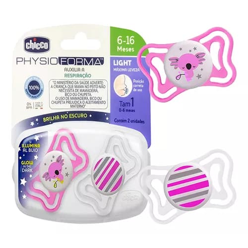Kit Chupeta Chicco Physio Forma Light (6-16M)Menina - 2UND