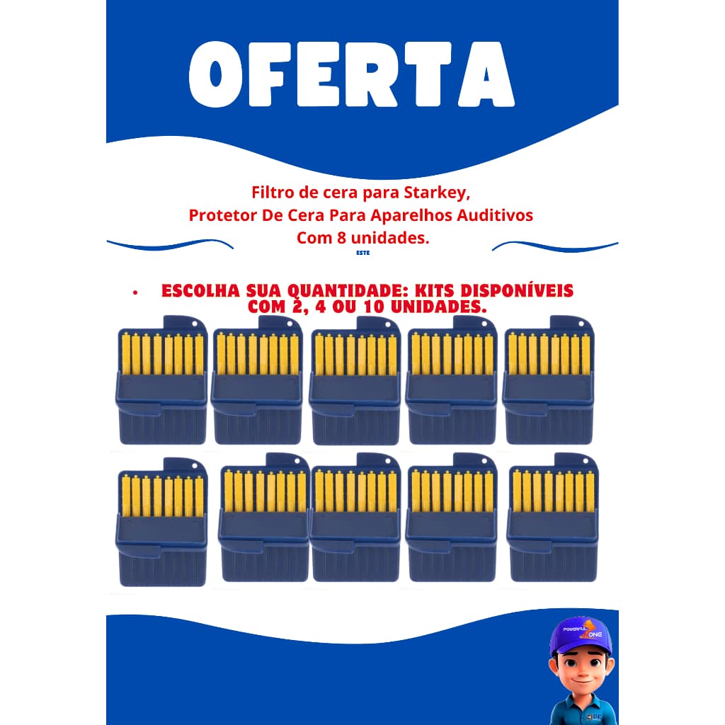 Filtro de cera para Starkey, Protetor De Cera Para Aparelhos Auditivos Com 8 unidades.
