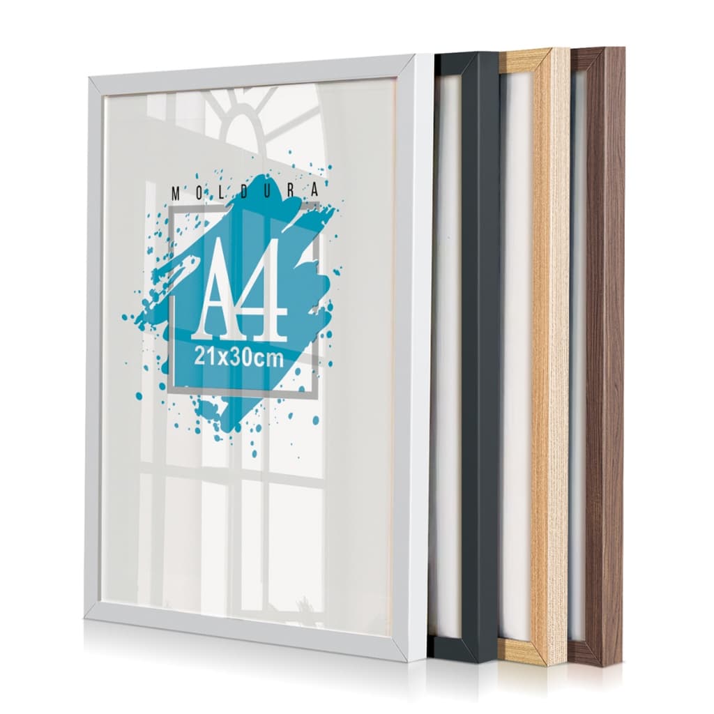 Kit 5 Molduras A4 21x30 Quadro Vidro Acetato Diploma Certificado