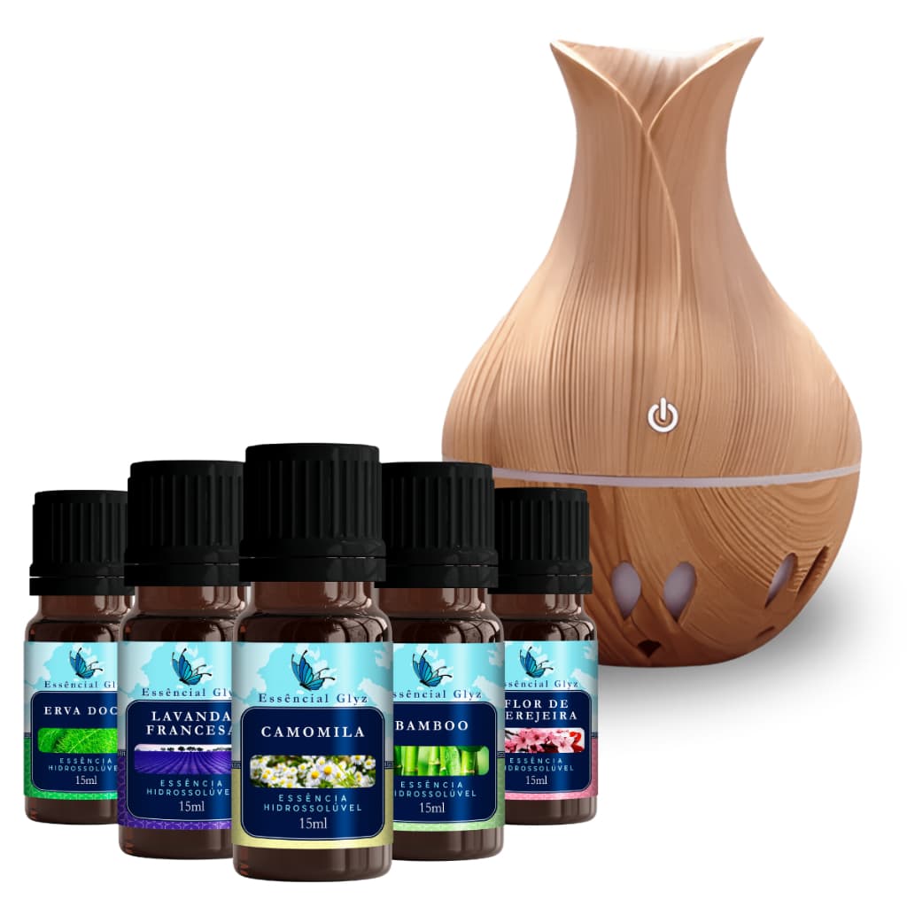 Kit Incrível com 10 Essência Glyz 15ml + Umidificador – Dê Vida e Aroma ao Seu Espaço