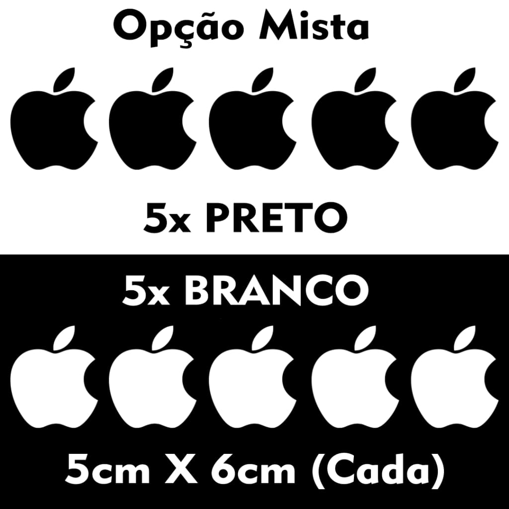 Kit 10 Adesivos Apple Maçã Iphone Ipad