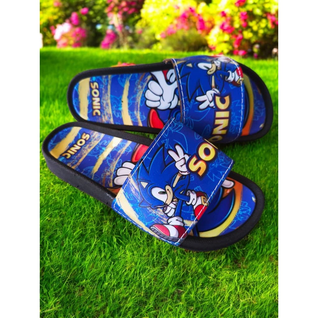 Sonic Chinelo Sandália Infantil Slide Menino Mickey Disney Macio Personagens Masculino Criança Lançamento