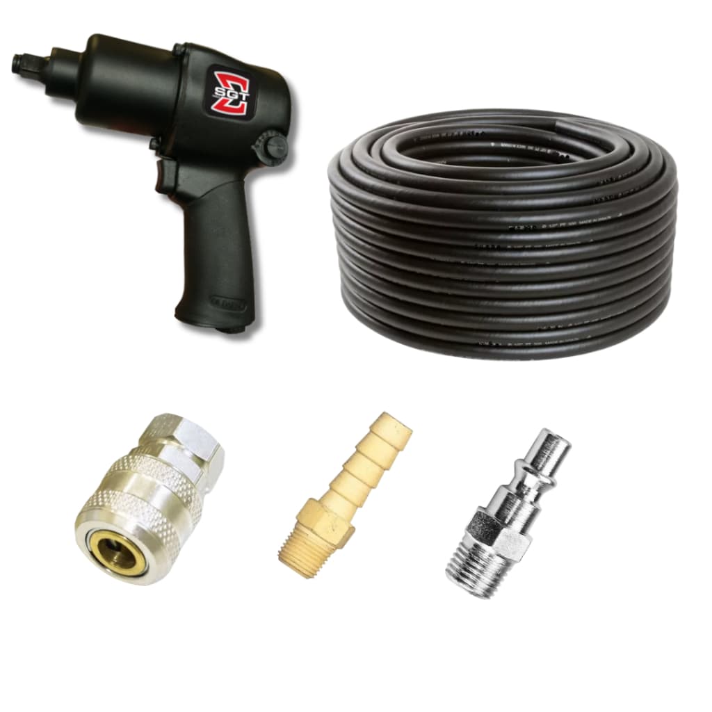 Chave de Impacto Pneumática SGT 0532 + 10m de Mangueira 300PSI + Engate Rápido Lubefer + Pino Conector AD767 + Espigão