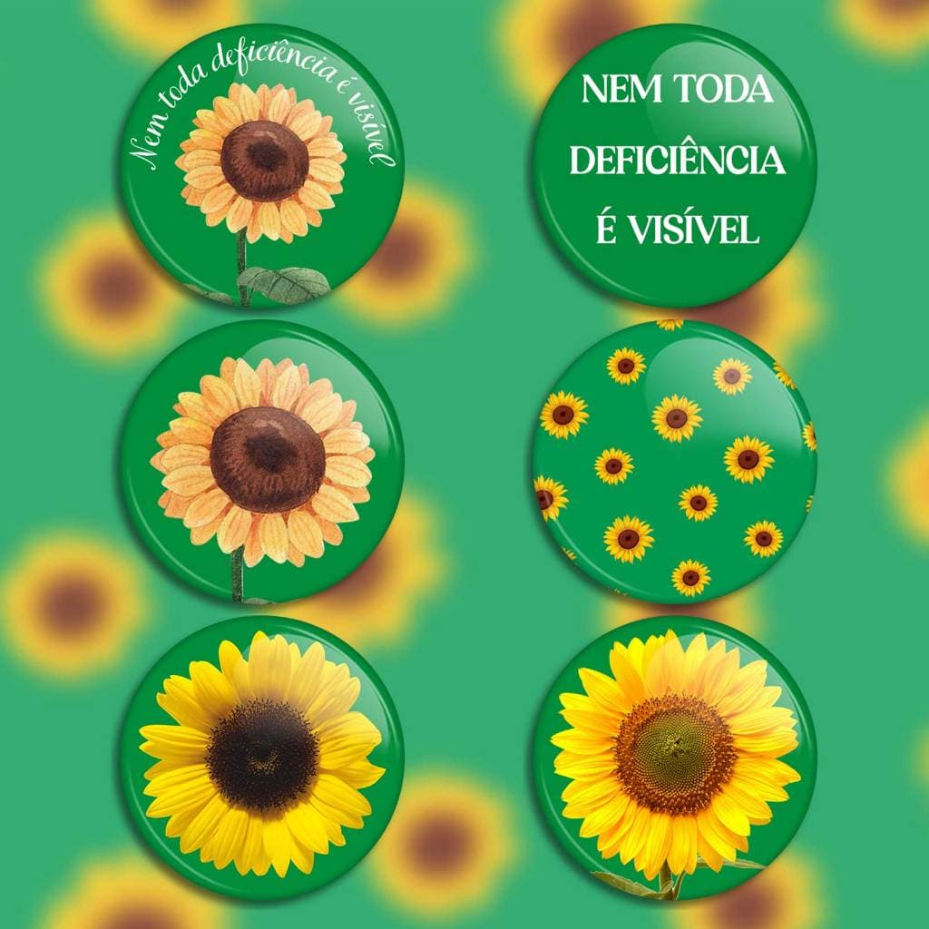 Broches deficiência invisível, pins, buttons, bottons deficiências ocultas
