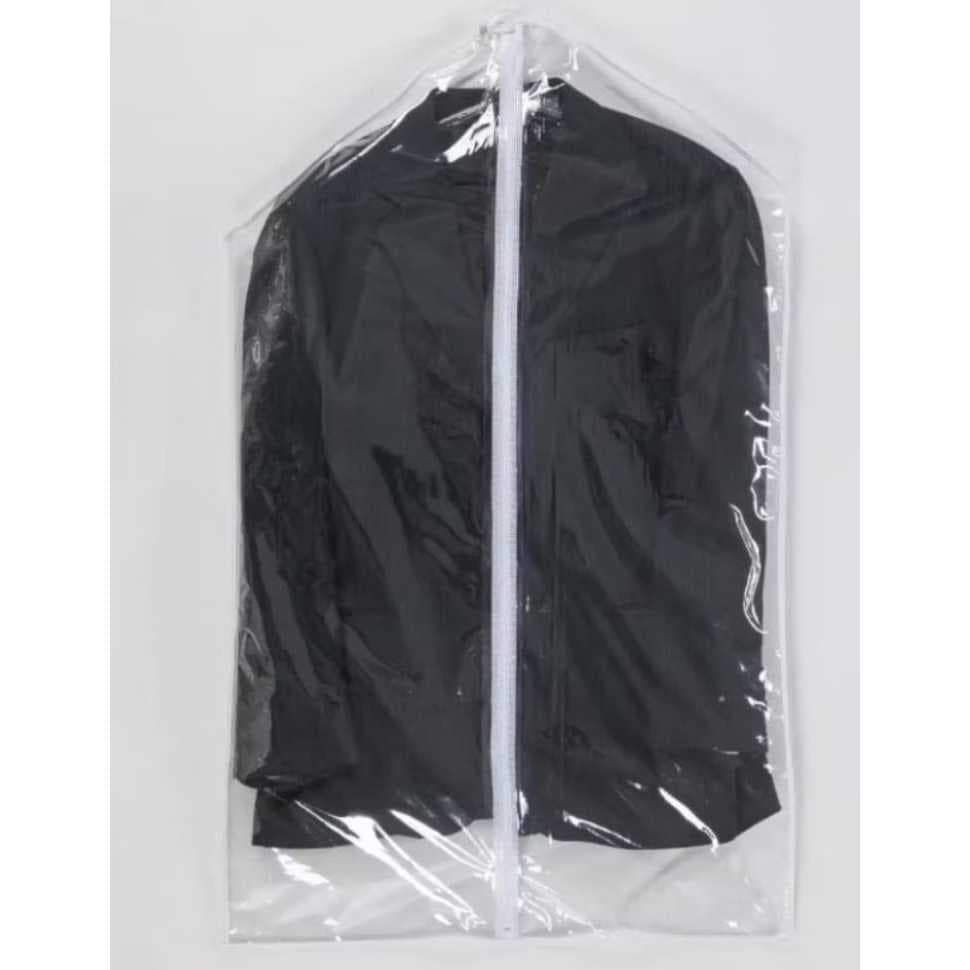 Capa Protetora De Plástico Com Zíper P Roupas Terno Vestido 1pc