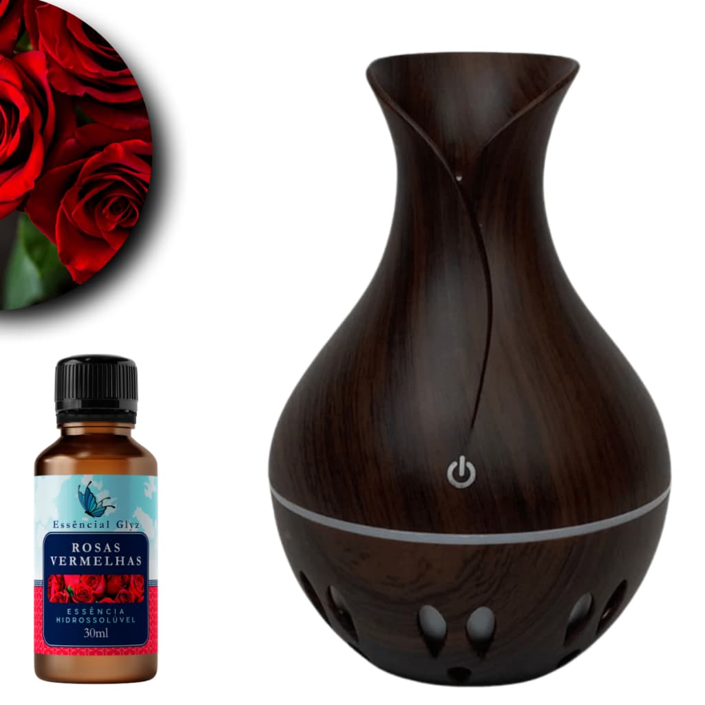 Essência Glyz Rosas Vermelhas + Umidificador– Aroma Incomparável para Seu Lar
