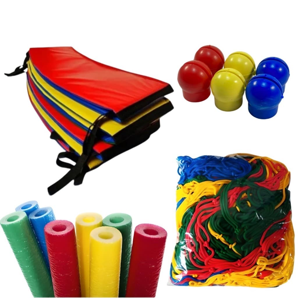 Acessórios Cama Elástica Pula Pula Protetor + Rede + 6x Ponteiras + 6x Isotubos