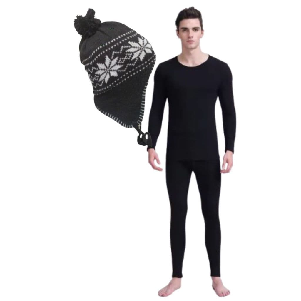 Kit Touca Chaves Masculina Frio Intenso Flanelado Segunda Pele