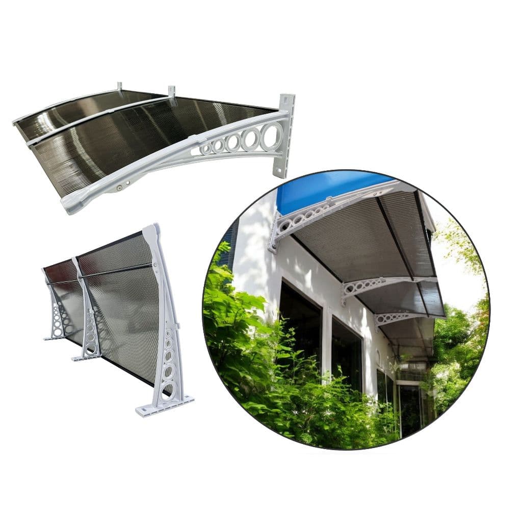 Toldo Imperial em Policarbonato 1,15x0,50m - para Janelas, Portas, Lojas - Com Fita De Vedação
