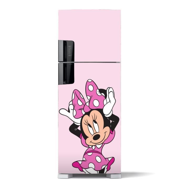 Adesivo Geladeira Minnie Rosa Decoração Cozinha Rosa Envelopamento