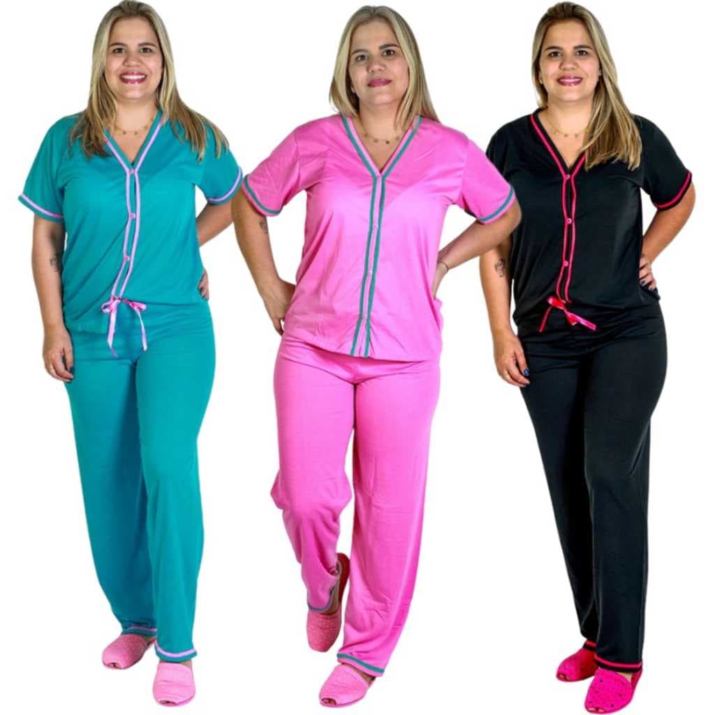 Pijama Americano com Manga Curta e Calça Comprida