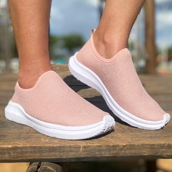 Tênis Meia Slip On Feminino Para Academia Caminhada Calce Facil Calceus Ortopedico