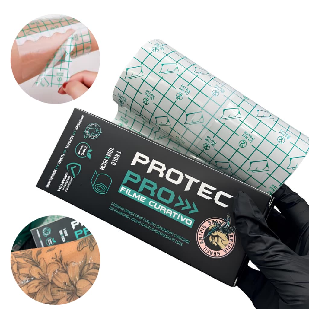 Rolo filme adesivo protetor curativo cicatrizante transparente fino tattoo 10m x 15cm