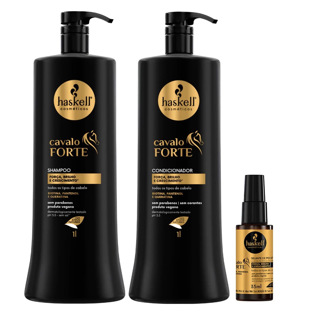 Selante De Pontas Haskell + Shampoo + Condcavalor forte.NF