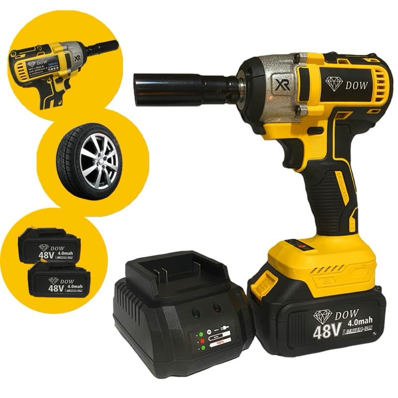 Parafusadeira Furadeira e Chave De Impacto Sem Fio 48v 2 Baterias Bivolt