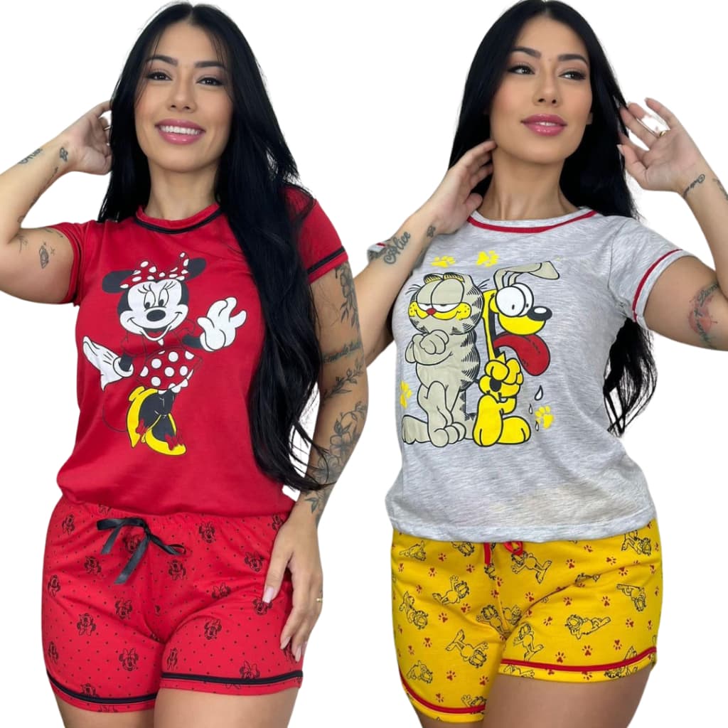 Baby Doll Meia Manga Adulto / Baby Doll Baby Look Feminino / Roupa de Dormir