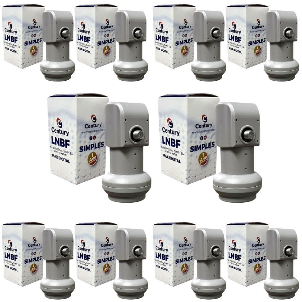 Kit 10 Lnbf Lnb Ku Simples Universal A Max Digital Century