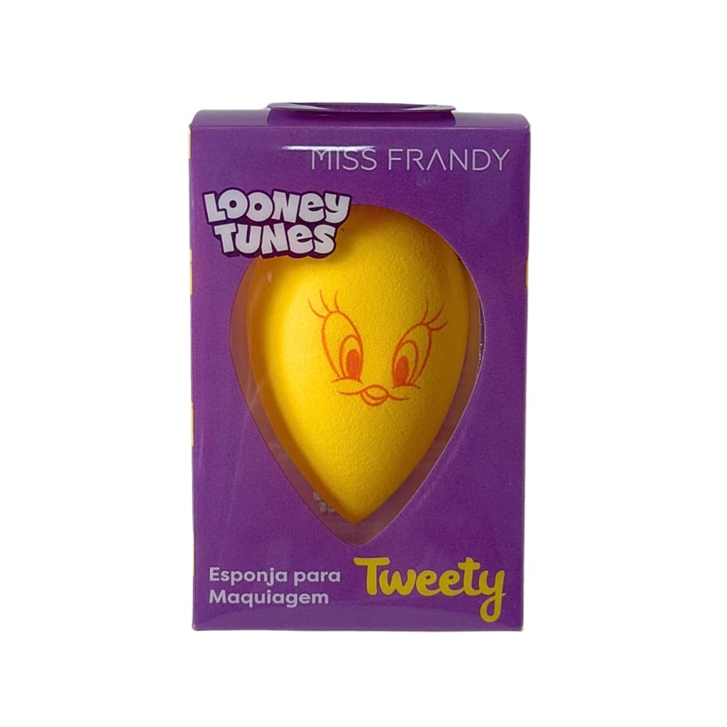ESPONJA PARA MAQUIAGEM LINHA TWEETY LOONY TUNES MISS FRANDY- PEQUENA