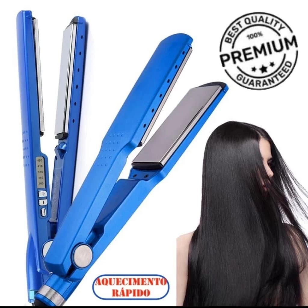 Chapinha Prancha de Cabelo Alisadora Profissional Aquecimento Rápido 450F Azul 110V/220V