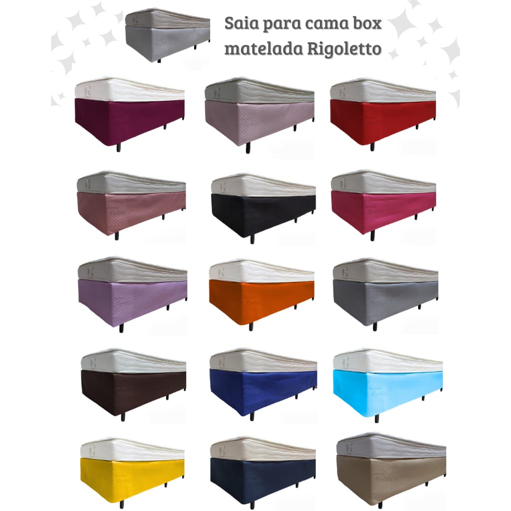 Saia para cama box Matelada - Todos Tamanhos ( COLORIDAS )