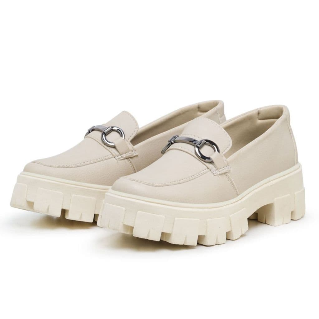 Mocassim Feminino Tratorado Corrente Couro Confortável Top Promoção Lindo Blogueira